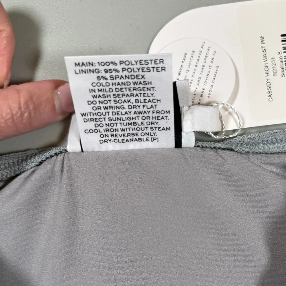 NWT RUMER The Label 3 Piece Bikini Set Gray Ribbed Fabric Size Small